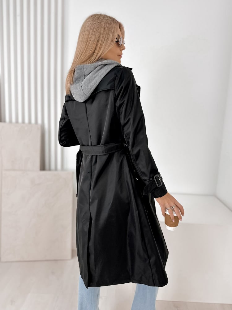 PŁASZCZ TRENCZ LAFAYETTE CZARNY