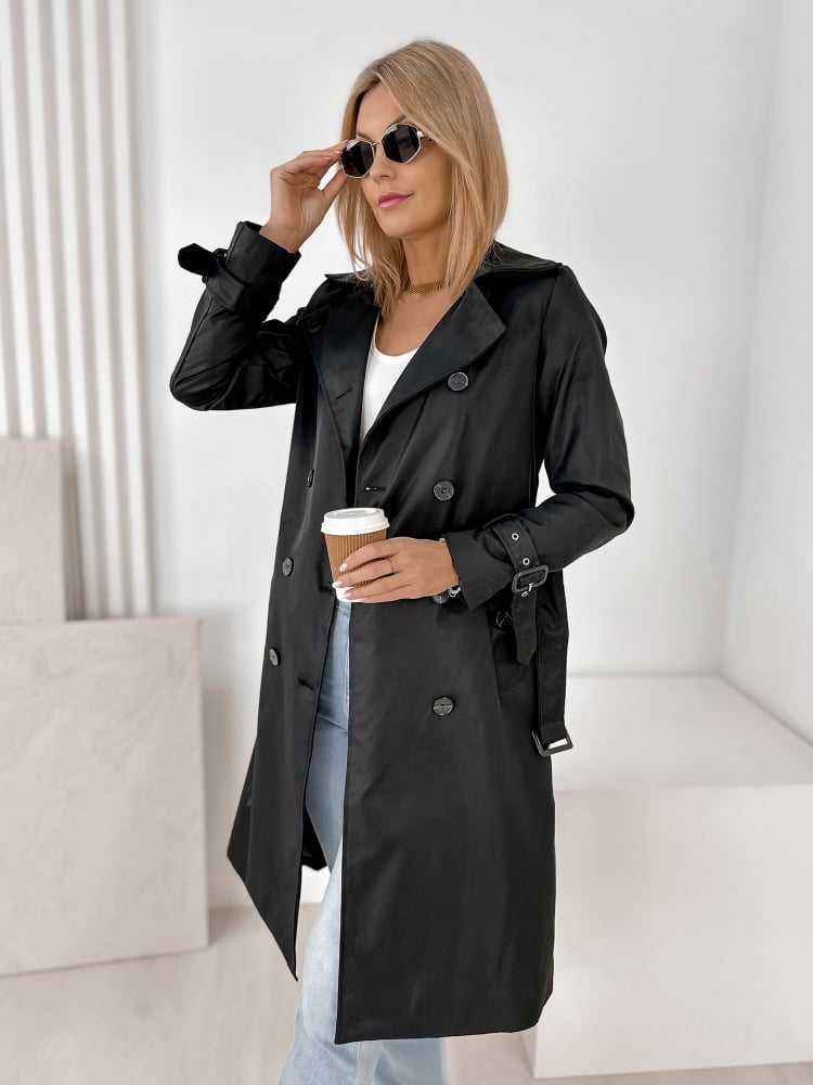 PŁASZCZ TRENCZ LAFAYETTE CZARNY