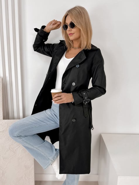 PŁASZCZ TRENCZ LAFAYETTE CZARNY
