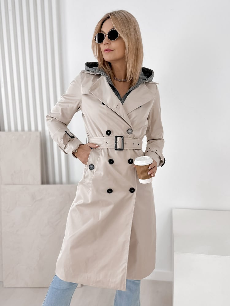 PŁASZCZ TRENCZ LAFAYETTE BEŻOWY