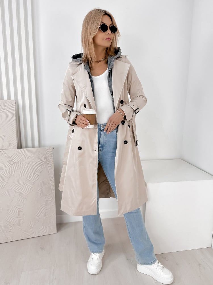 PŁASZCZ TRENCZ LAFAYETTE BEŻOWY