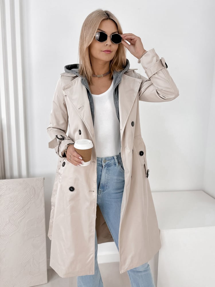 PŁASZCZ TRENCZ LAFAYETTE BEŻOWY