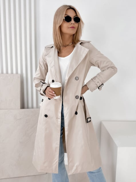 PŁASZCZ TRENCZ LAFAYETTE BEŻOWY