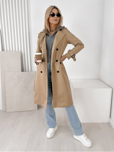 PŁASZCZ TRENCZ LAFAYETTE KARMELOWY