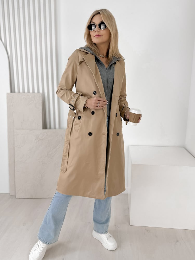 PŁASZCZ TRENCZ LAFAYETTE KARMELOWY