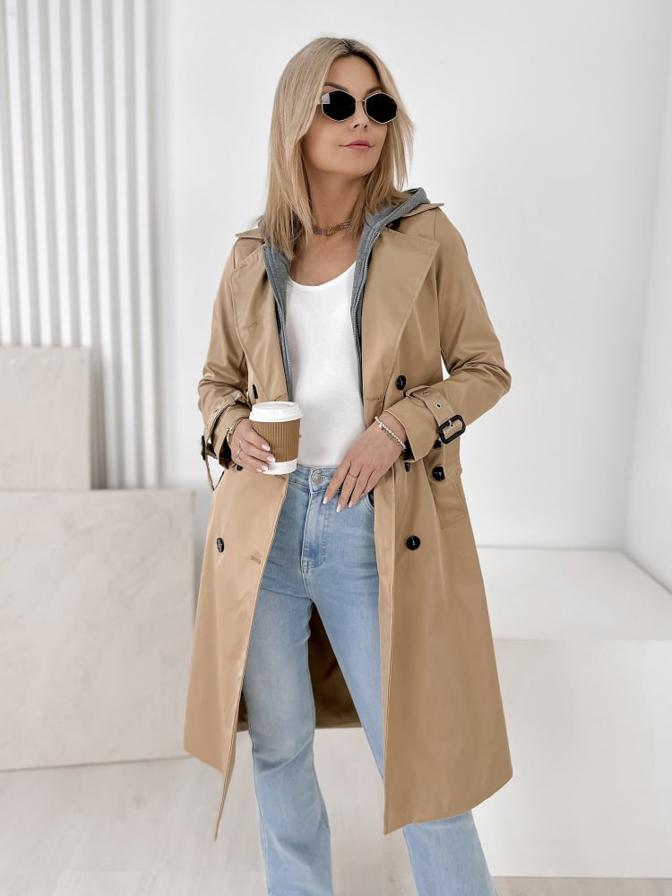 PŁASZCZ TRENCZ LAFAYETTE KARMELOWY