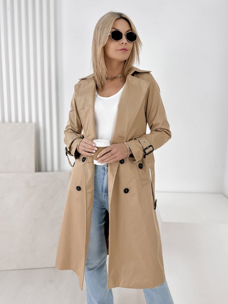 PŁASZCZ TRENCZ LAFAYETTE KARMELOWY