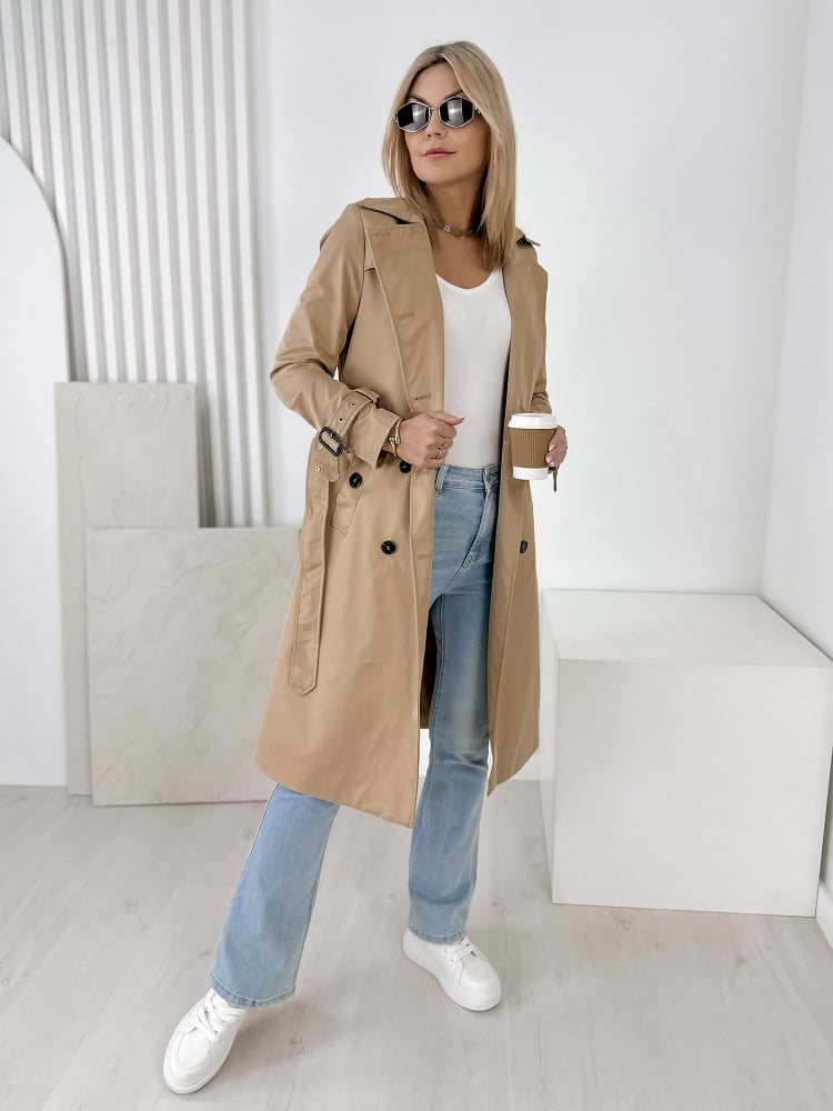 PŁASZCZ TRENCZ LAFAYETTE KARMELOWY