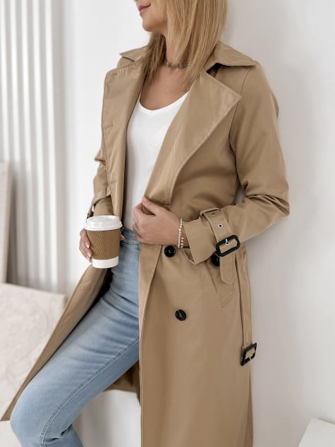 PŁASZCZ TRENCZ LAFAYETTE KARMELOWY