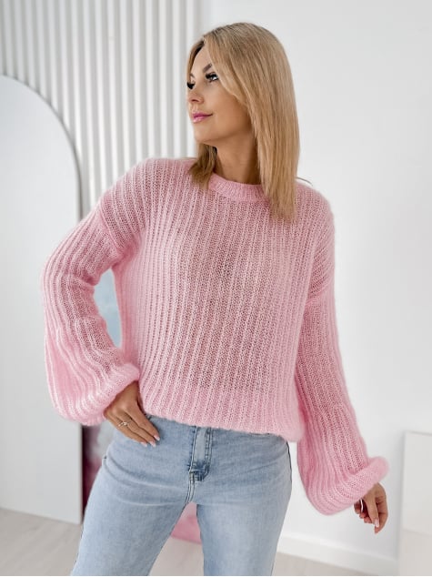 SWETER RAVELLO PUDROWY RÓŻ