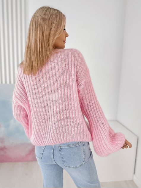 SWETER RAVELLO PUDROWY RÓŻ