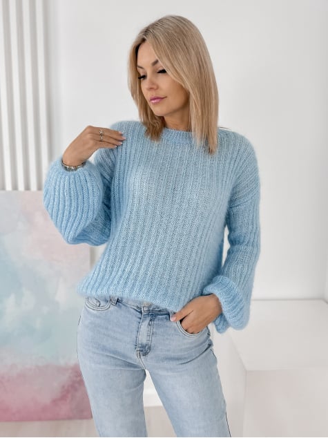 SWETER RAVELLO BŁĘKITNY