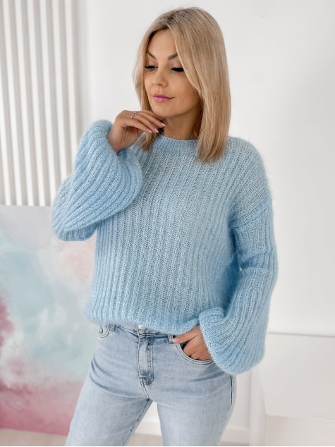 SWETER RAVELLO BŁĘKITNY
