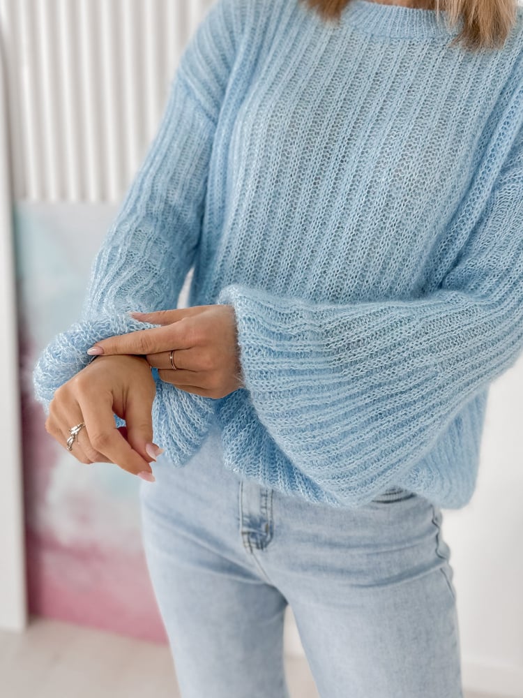 SWETER RAVELLO BŁĘKITNY