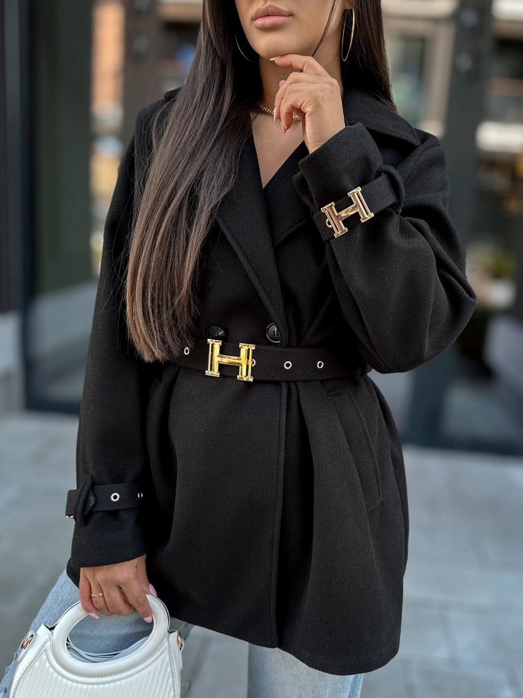 PŁASZCZ LANCASTER CZARNY