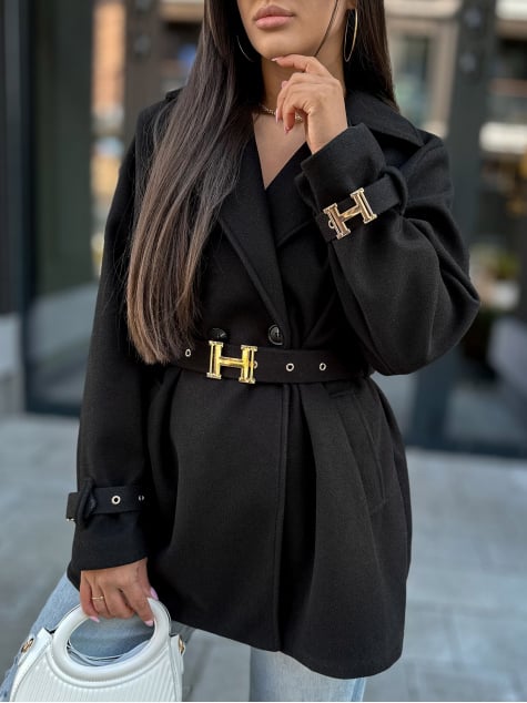 PŁASZCZ LANCASTER CZARNY