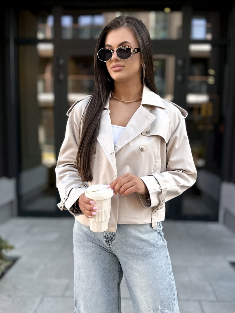 PŁASZCZ TRENCZ DELAWARE BEŻOWY