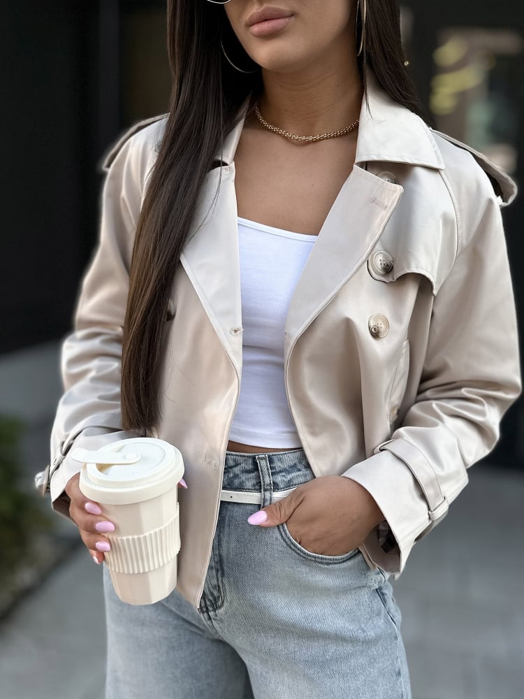 PŁASZCZ TRENCZ DELAWARE BEŻOWY