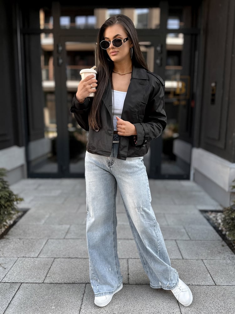 PŁASZCZ TRENCZ DELAWARE CZARNY