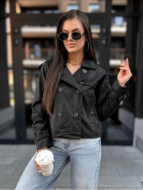 PŁASZCZ TRENCZ DELAWARE CZARNY