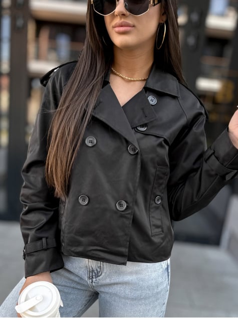 PŁASZCZ TRENCZ DELAWARE CZARNY