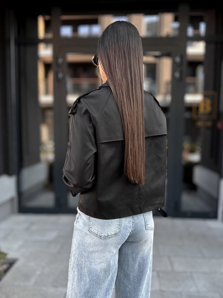 PŁASZCZ TRENCZ DELAWARE CZARNY