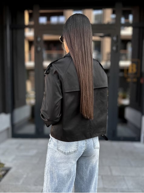 PŁASZCZ TRENCZ DELAWARE CZARNY