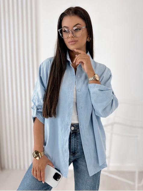 KOSZULA SZTRUKSOWA APOLINARE BŁĘKITNA