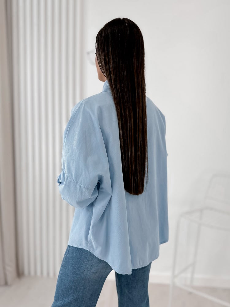 KOSZULA SZTRUKSOWA APOLINARE BŁĘKITNA