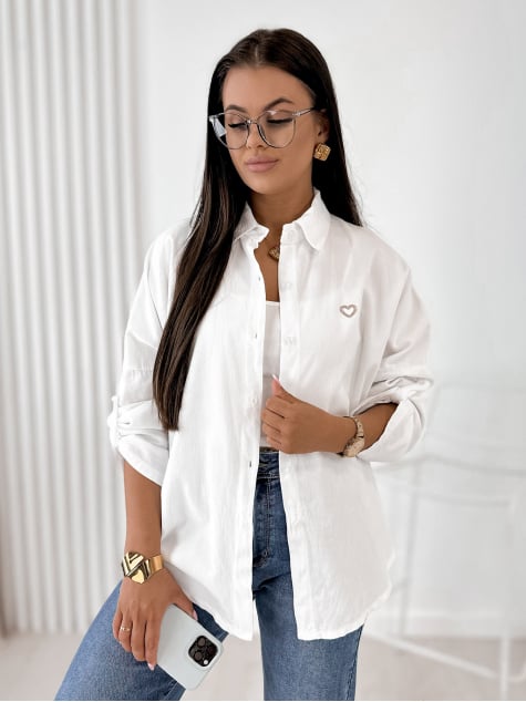 KOSZULA SZTRUKSOWA APOLINARE BIAŁA