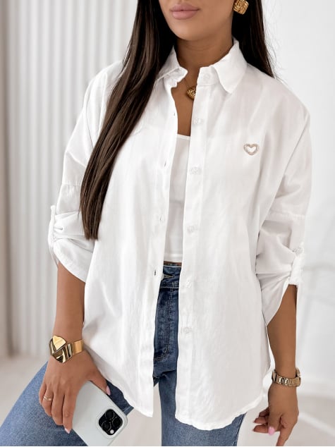 KOSZULA SZTRUKSOWA APOLINARE BIAŁA