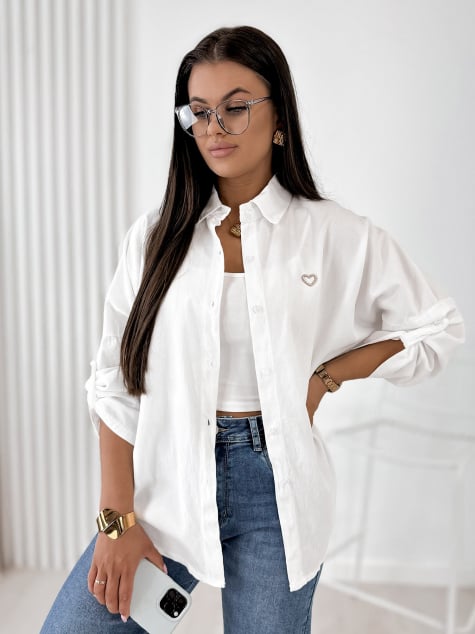 KOSZULA SZTRUKSOWA APOLINARE BIAŁA