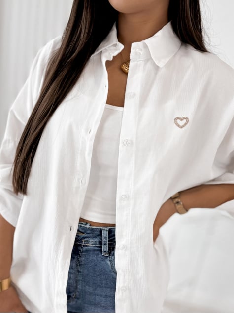 KOSZULA SZTRUKSOWA APOLINARE BIAŁA