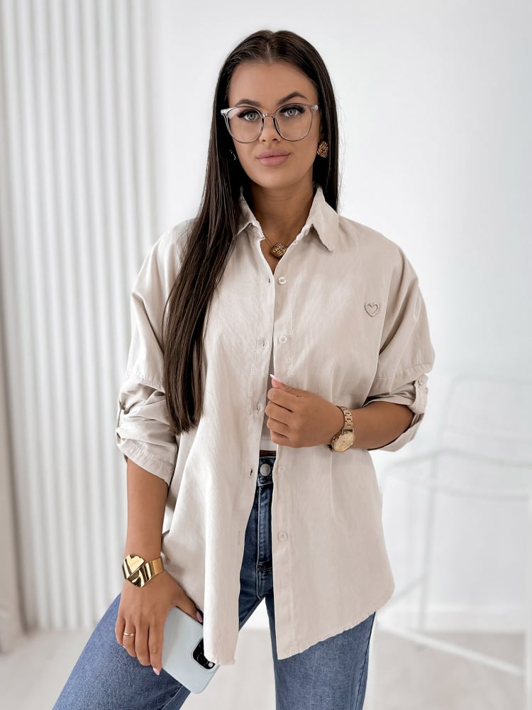 KOSZULA SZTRUKSOWA APOLINARE BEŻOWA