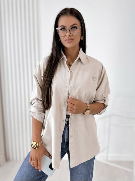 KOSZULA SZTRUKSOWA APOLINARE BEŻOWA