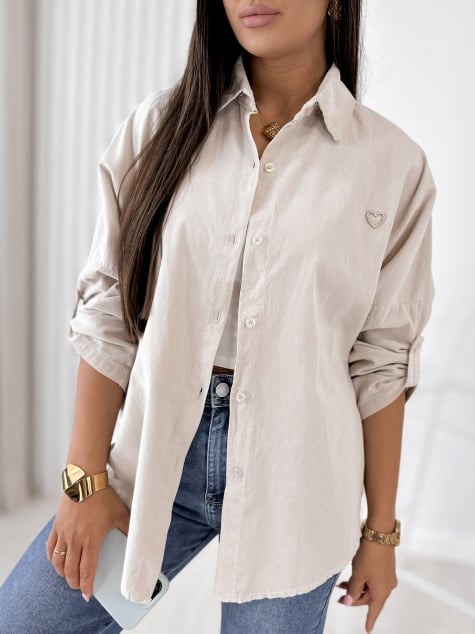 KOSZULA SZTRUKSOWA APOLINARE BEŻOWA