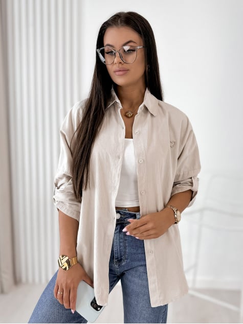 KOSZULA SZTRUKSOWA APOLINARE BEŻOWA