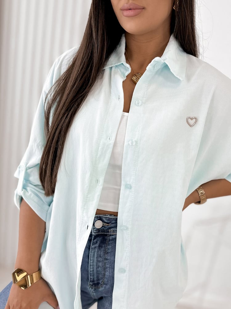 KOSZULA SZTRUKSOWA APOLINARE MIĘTOWA