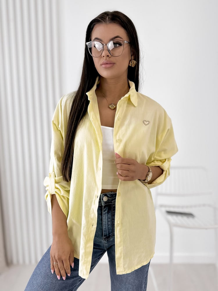 KOSZULA SZTRUKSOWA APOLINARE ŻÓŁTA