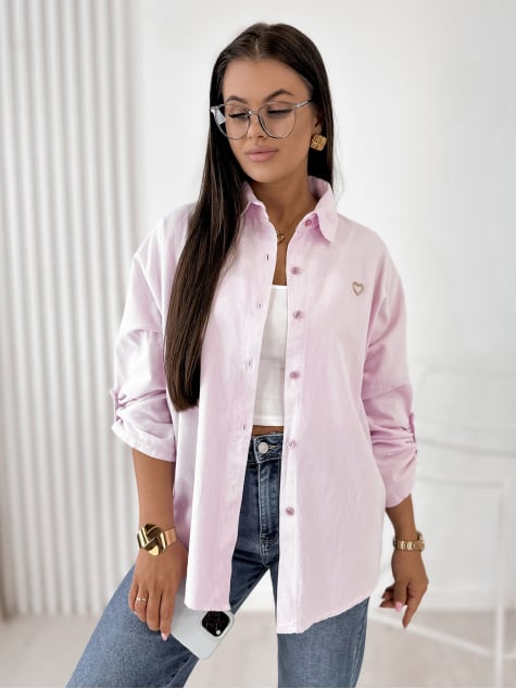 KOSZULA SZTRUKSOWA APOLINARE PUDROWY RÓŻ