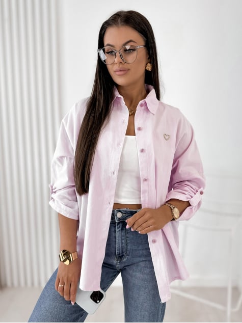 KOSZULA SZTRUKSOWA APOLINARE PUDROWY RÓŻ