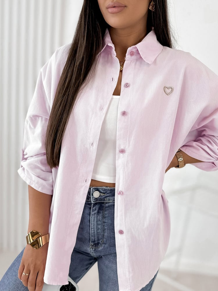 KOSZULA SZTRUKSOWA APOLINARE PUDROWY RÓŻ