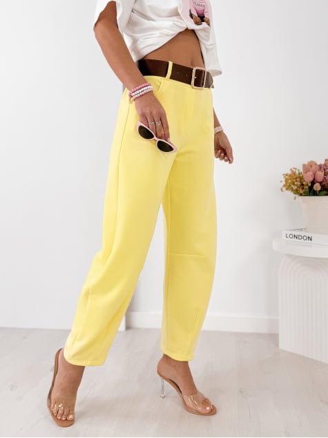 SPODNIE ARETINO ŻÓŁTE