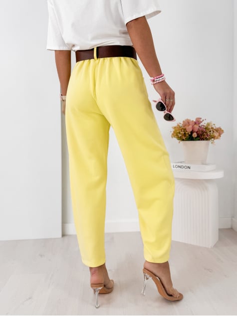 SPODNIE ARETINO ŻÓŁTE