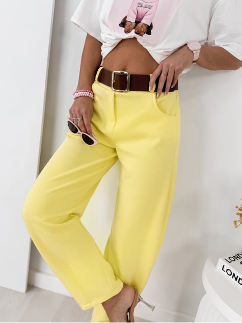 SPODNIE ARETINO ŻÓŁTE