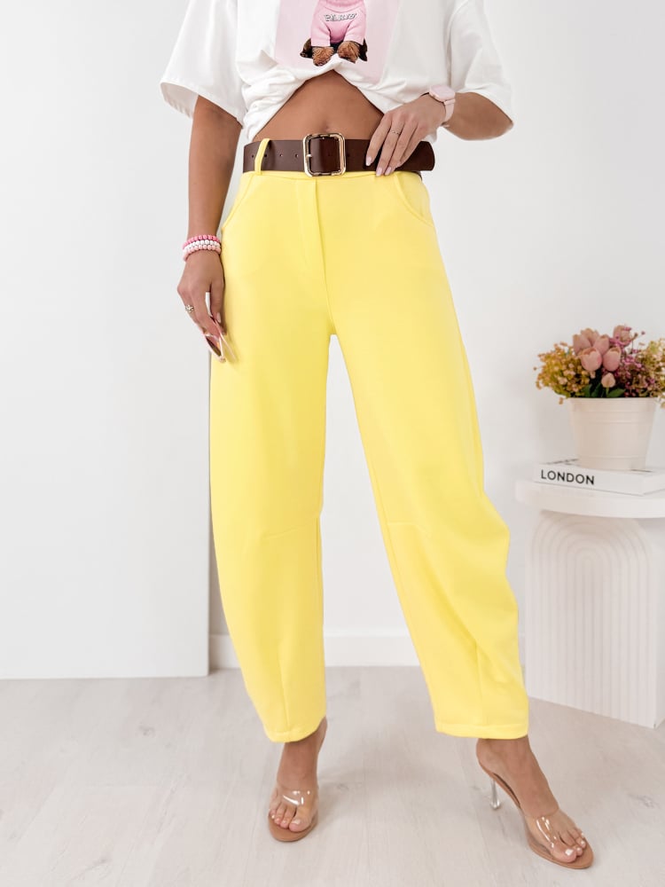 SPODNIE ARETINO ŻÓŁTE