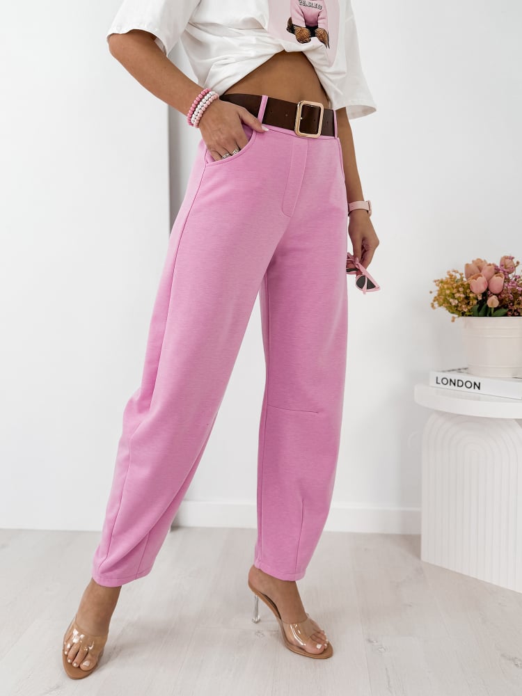 SPODNIE ARETINO JASNORÓŻOWE