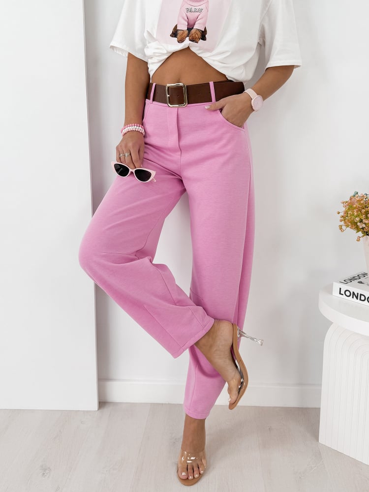 SPODNIE ARETINO JASNORÓŻOWE