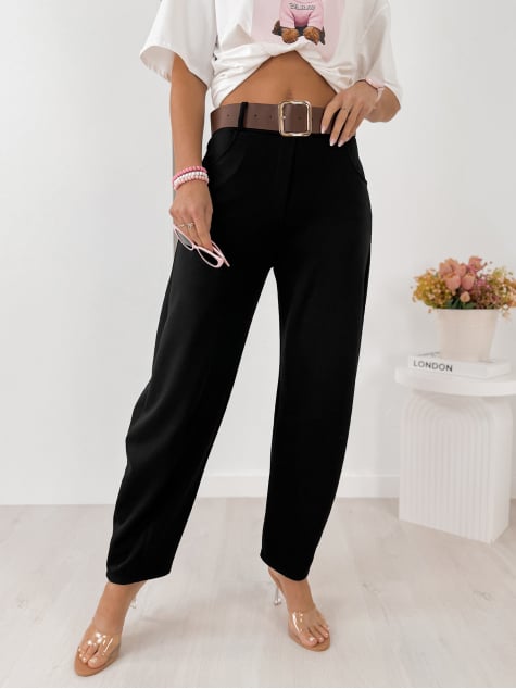 SPODNIE ARETINO CZARNE