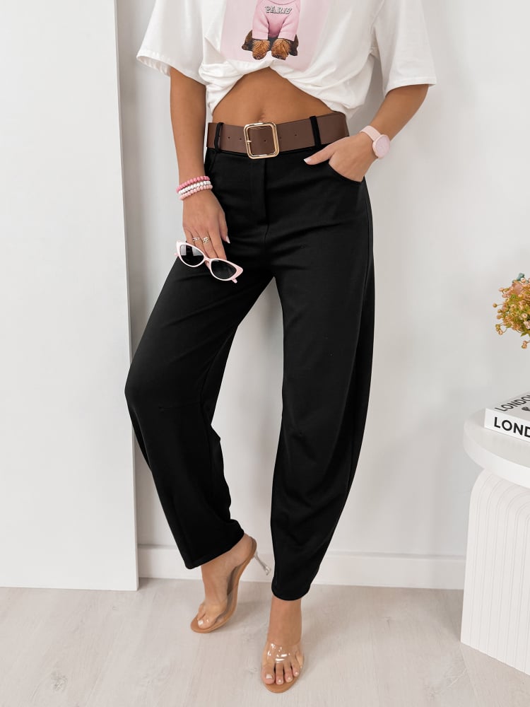 SPODNIE ARETINO CZARNE